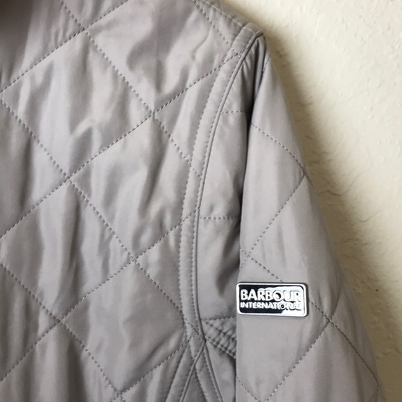 Barbour gray farleigh quilted zip up jacket 12 - Picture 2 of 3